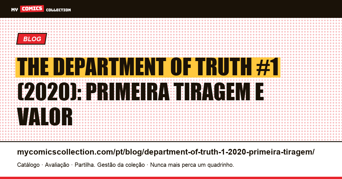 The Department of Truth #1 (2020): como reconhecer a primeira tiragem, ilustração do artigo