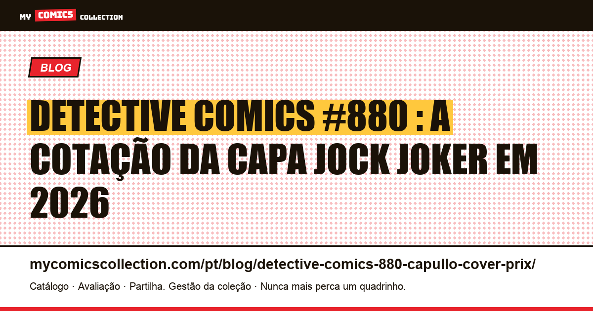 Detective Comics #880 : cotação da capa Jock Joker em 2026, ilustração do artigo