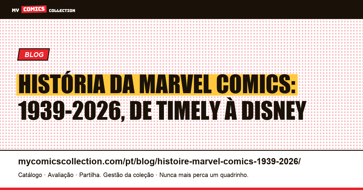História da Marvel Comics: de Timely Publications (1939) à Disney (2026), ilustração do artigo