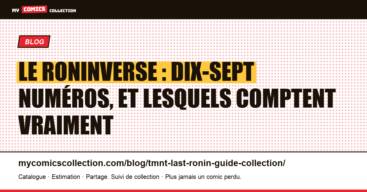 Le Roninverse : dix-sept numéros, et lesquels comptent vraiment, illustration article