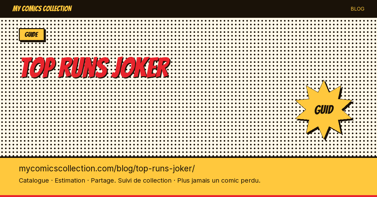 Meilleurs runs Joker — illustration article