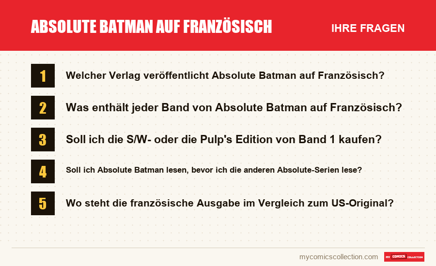 Absolute Batman auf Französisch: die häufigen Fragen, die dieser Artikel beantwortet