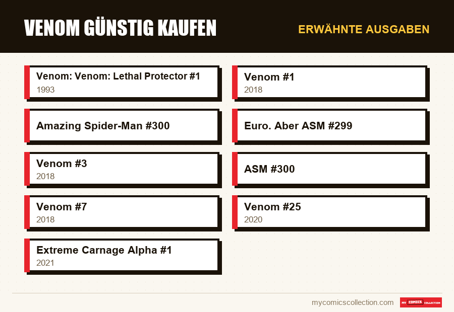 Erwähnte Ausgaben : Venom günstig kaufen