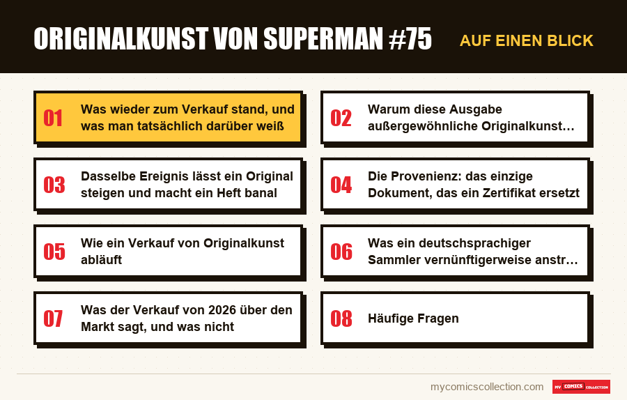 Auf einen Blick : Originalkunst von Superman #75
