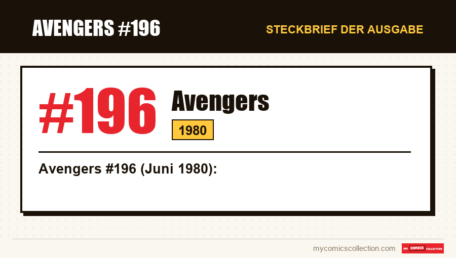 Steckbrief von Avengers #196: Nummer, Jahr und warum es eine Schlüsselausgabe ist