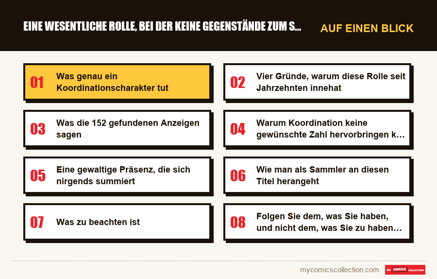 Auf einen Blick : Eine wesentliche Rolle, bei der keine Gegenstände zum Sammel