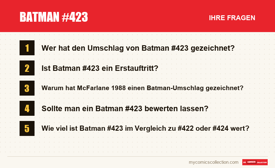 Batman #423: die häufigen Fragen, die dieser Artikel beantwortet