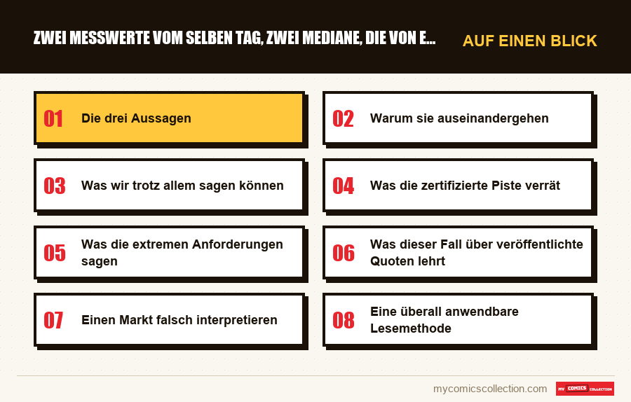 Auf einen Blick : Zwei Messwerte vom selben Tag, zwei Mediane, die von einfach