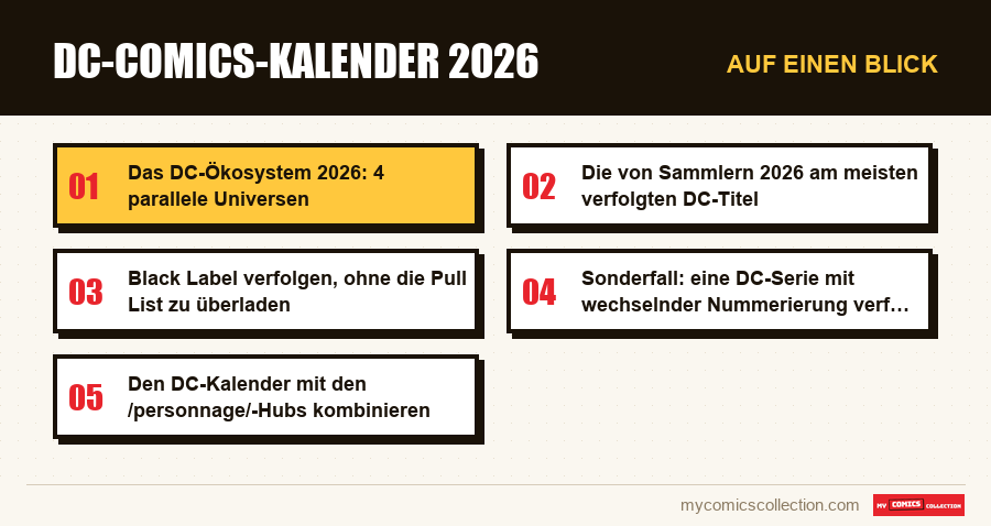Auf einen Blick : DC-Comics-Kalender 2026