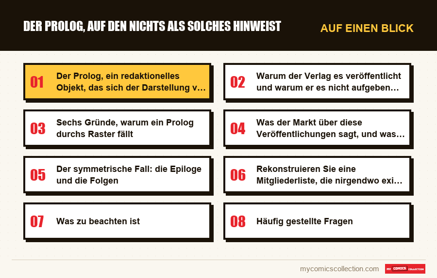 Auf einen Blick : Der Prolog, auf den nichts als solches hinweist