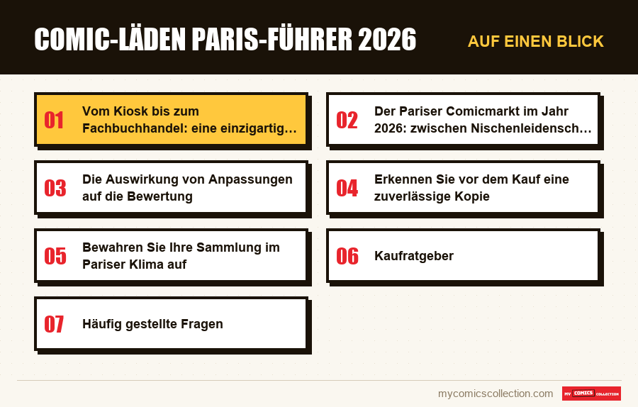 Auf einen Blick : Comic-Läden Paris-Führer 2026