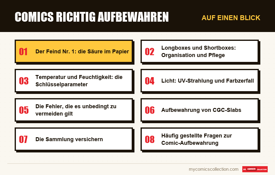 Auf einen Blick : Comics richtig aufbewahren