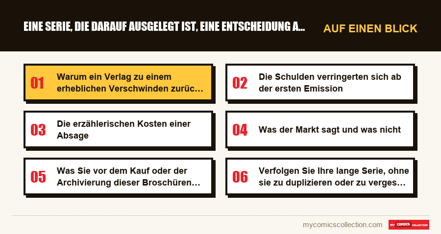 Auf einen Blick : Eine Serie, die darauf ausgelegt ist, eine Entscheidung aufz