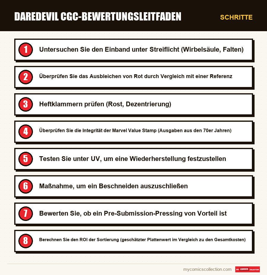Schritte : Daredevil CGC-Bewertungsleitfaden