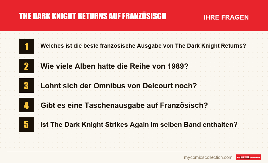 The Dark Knight Returns auf Französisch: die häufigen Fragen, die dieser Artikel beantwortet