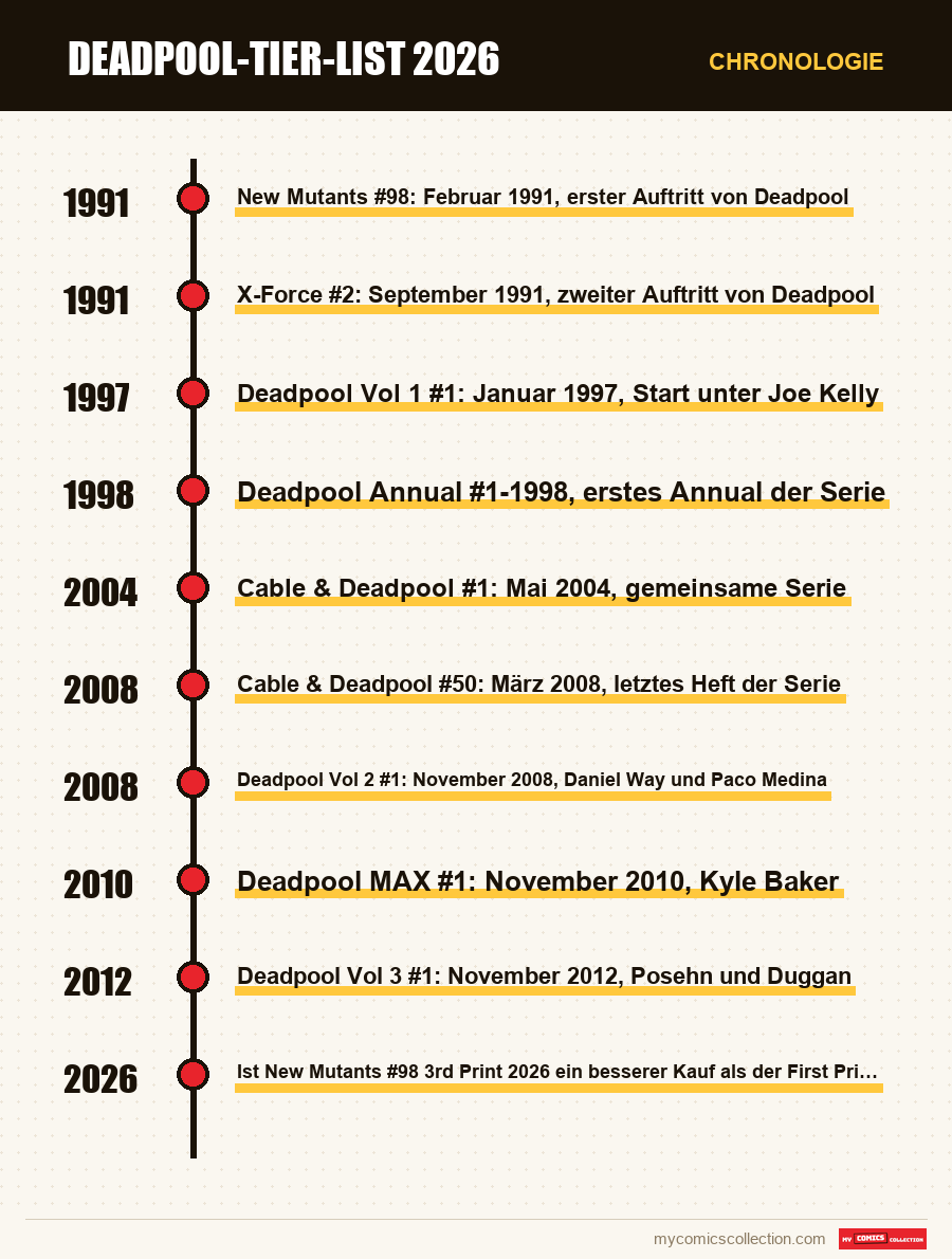 Chronologie der Ausgaben und Serien von Deadpool-Tier-List 2026