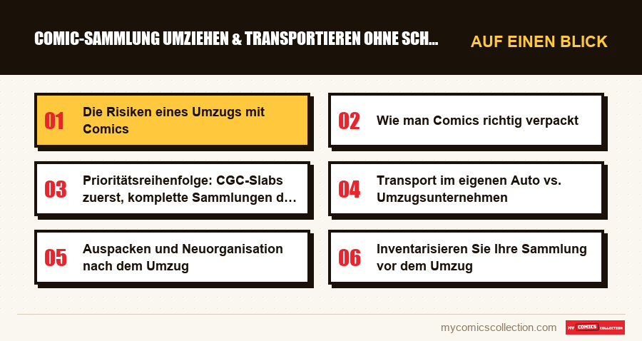 Auf einen Blick : Comic-Sammlung umziehen & transportieren ohne Schäden