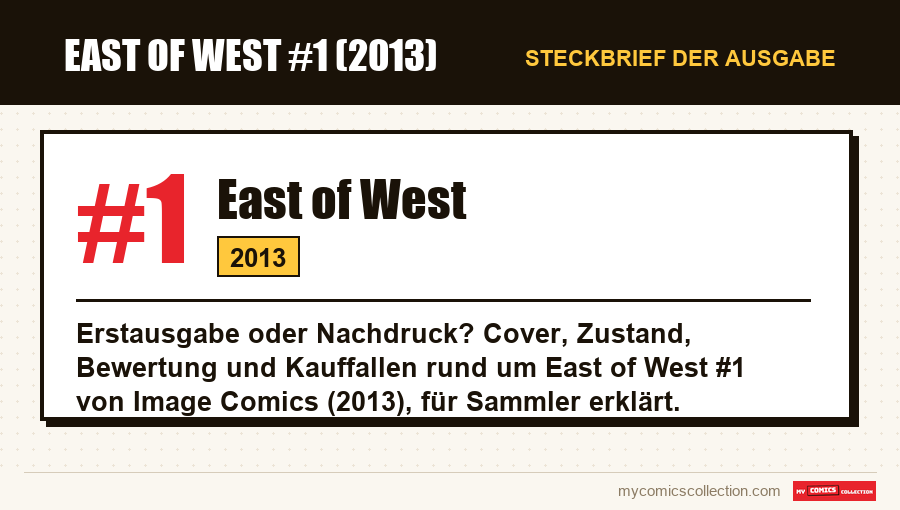 Steckbrief von East of West #1: Nummer, Jahr und warum es eine Schlüsselausgabe ist