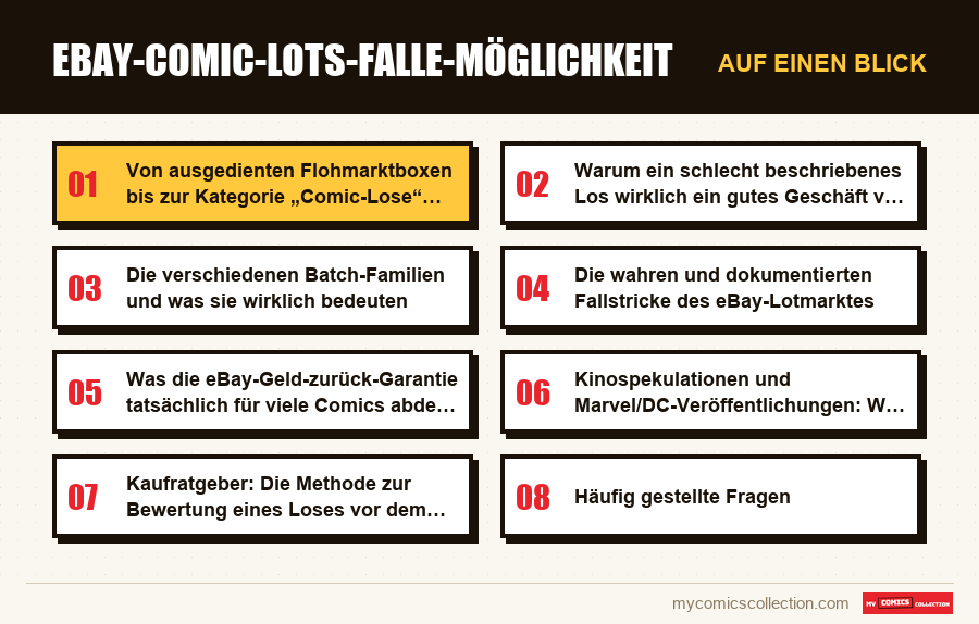 Auf einen Blick : eBay-Comic-Lots-Falle-Möglichkeit