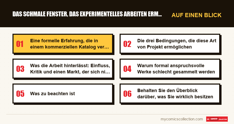 Auf einen Blick : Das schmale Fenster, das experimentelles Arbeiten ermöglicht