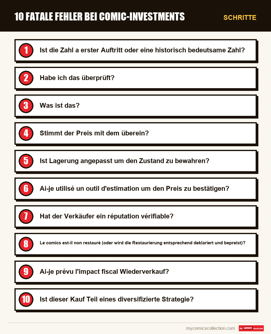 Schritte : 10 fatale Fehler bei Comic-Investments