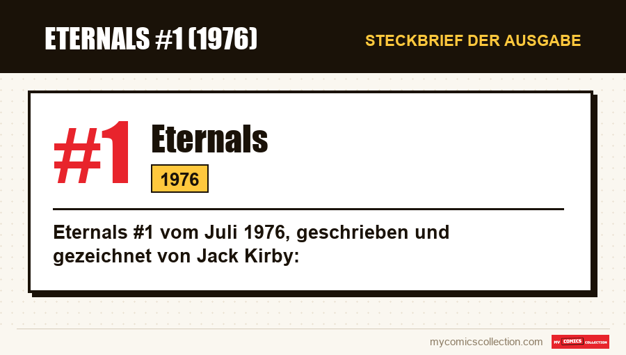 Steckbrief von Eternals #1: Nummer, Jahr und warum es eine Schlüsselausgabe ist