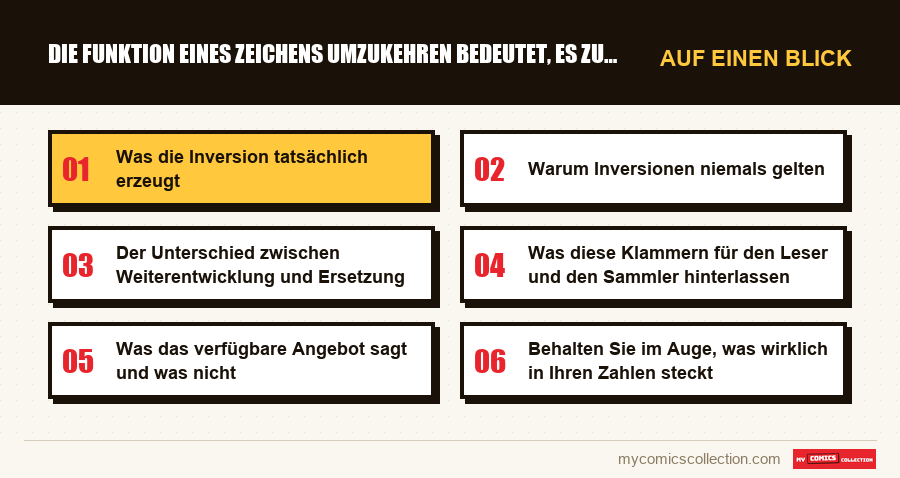 Auf einen Blick : Die Funktion eines Zeichens umzukehren bedeutet, es zu erset