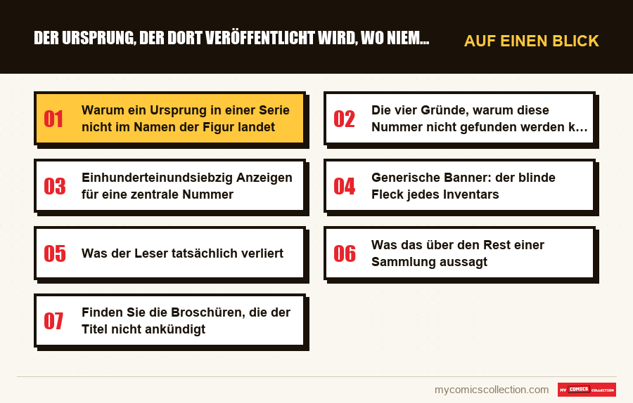 Auf einen Blick : Der Ursprung, der dort veröffentlicht wird, wo niemand danac