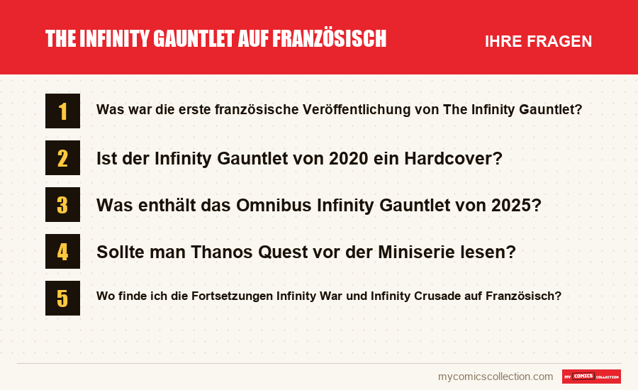 The Infinity Gauntlet auf Französisch: die häufigen Fragen, die dieser Artikel beantwortet