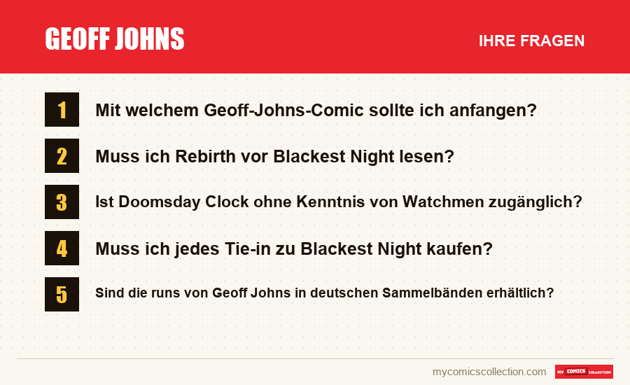 Geoff Johns: die häufigen Fragen, die dieser Artikel beantwortet