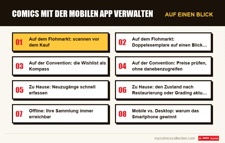 Auf einen Blick : Comics mit der mobilen App verwalten