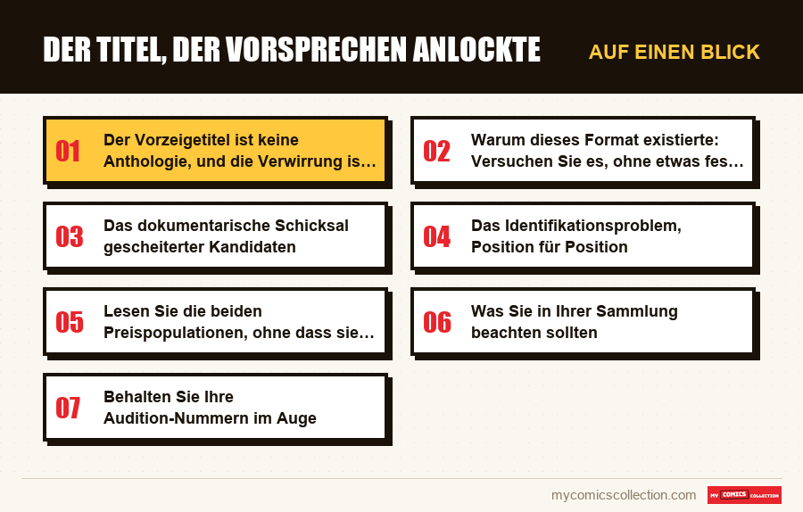 Auf einen Blick : Der Titel, der Vorsprechen anlockte
