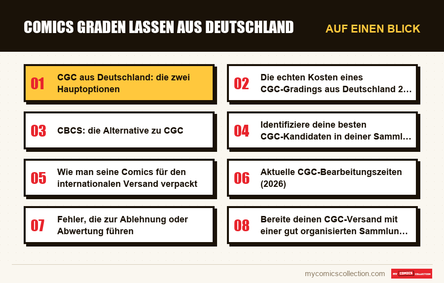 Auf einen Blick : Comics graden lassen aus Deutschland