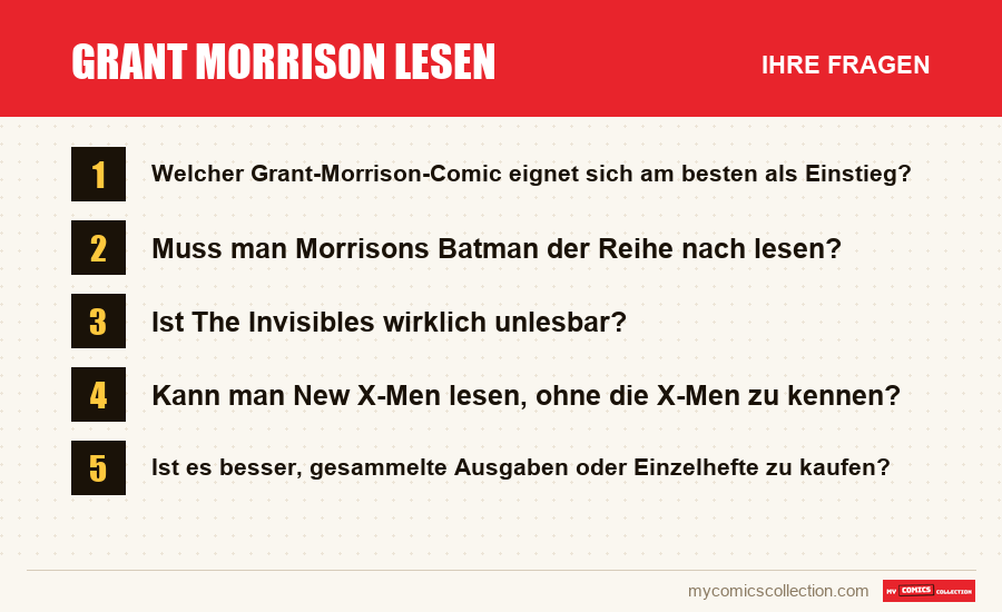 Grant Morrison lesen: die häufigen Fragen, die dieser Artikel beantwortet