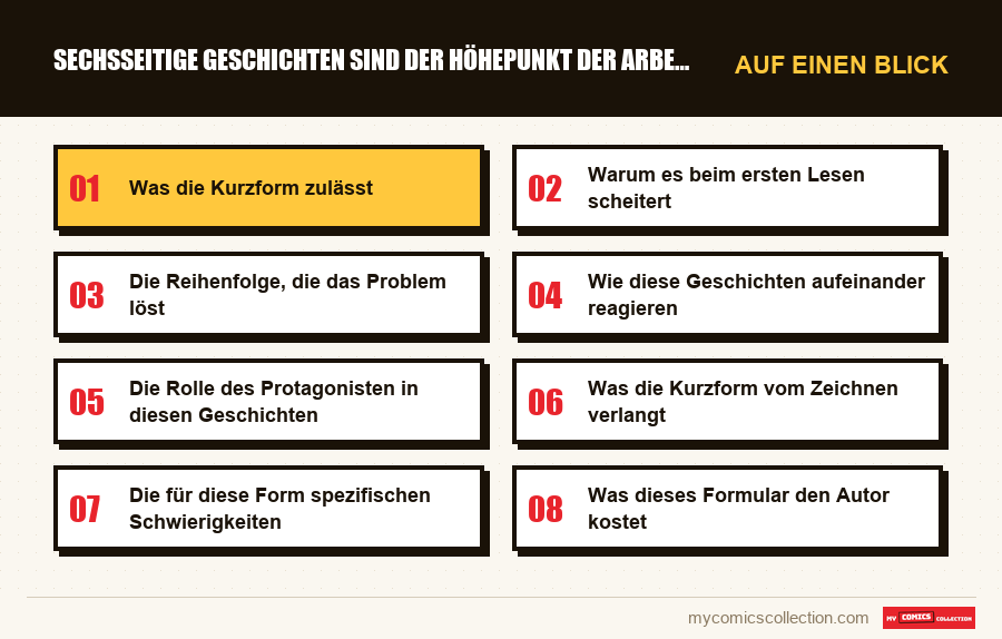 Auf einen Blick : Sechsseitige Geschichten sind der Höhepunkt der Arbeit, und 