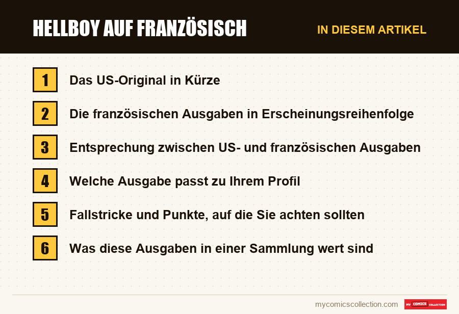 Hellboy auf Französisch: die Abschnitte dieses Artikels in Lesereihenfolge