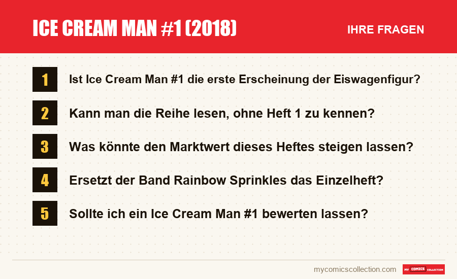 Ice Cream Man #1 (2018): die häufigen Fragen, die dieser Artikel beantwortet
