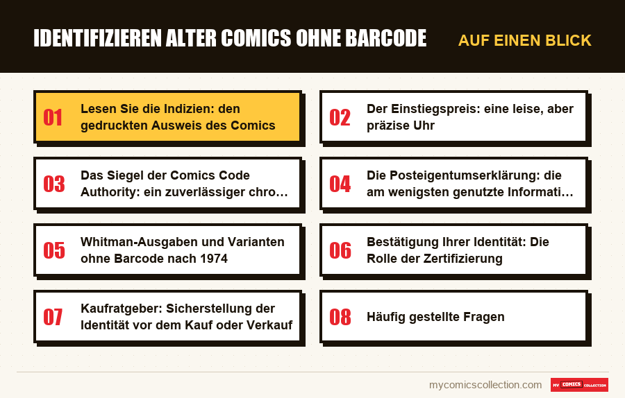 Auf einen Blick : Identifizieren alter Comics ohne Barcode