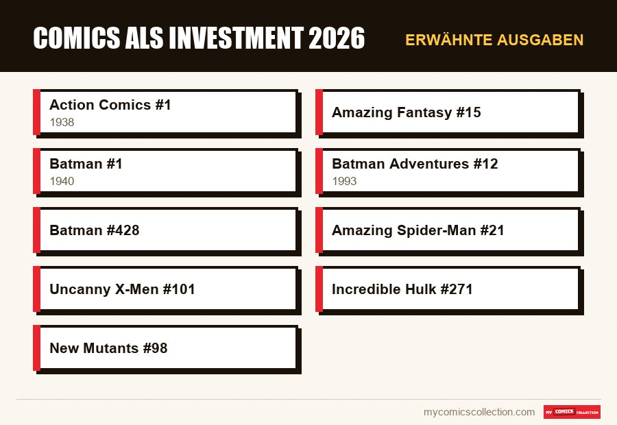 Erwähnte Ausgaben : Comics als Investment 2026