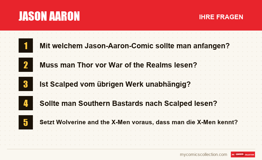 Jason Aaron: die häufigen Fragen, die dieser Artikel beantwortet