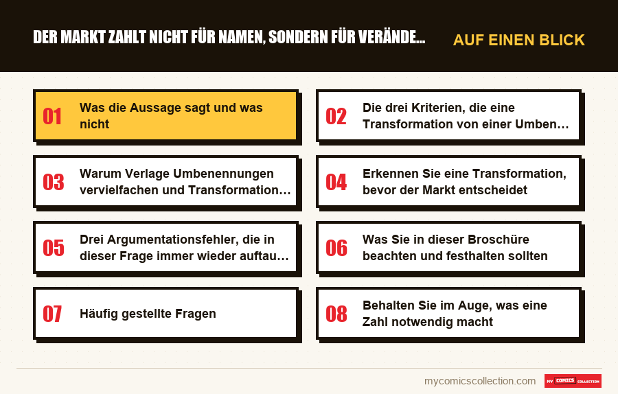 Auf einen Blick : Der Markt zahlt nicht für Namen, sondern für Veränderungen i
