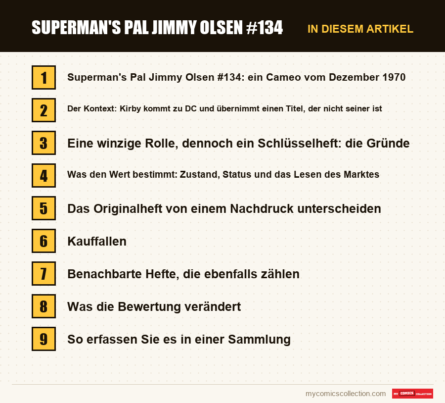 Superman's Pal Jimmy Olsen #134: die Abschnitte dieses Artikels in Lesereihenfolge