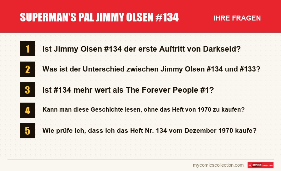 Superman's Pal Jimmy Olsen #134: die häufigen Fragen, die dieser Artikel beantwortet