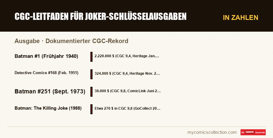 In Zahlen : CGC-Leitfaden für Joker-Schlüsselausgaben, Dokumentierter CGC-Rekord