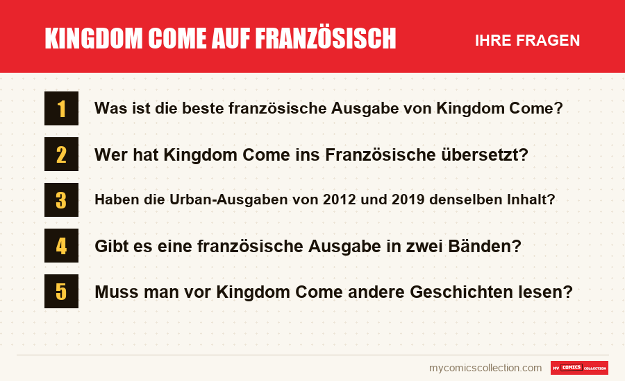 Kingdom Come auf Französisch: die häufigen Fragen, die dieser Artikel beantwortet