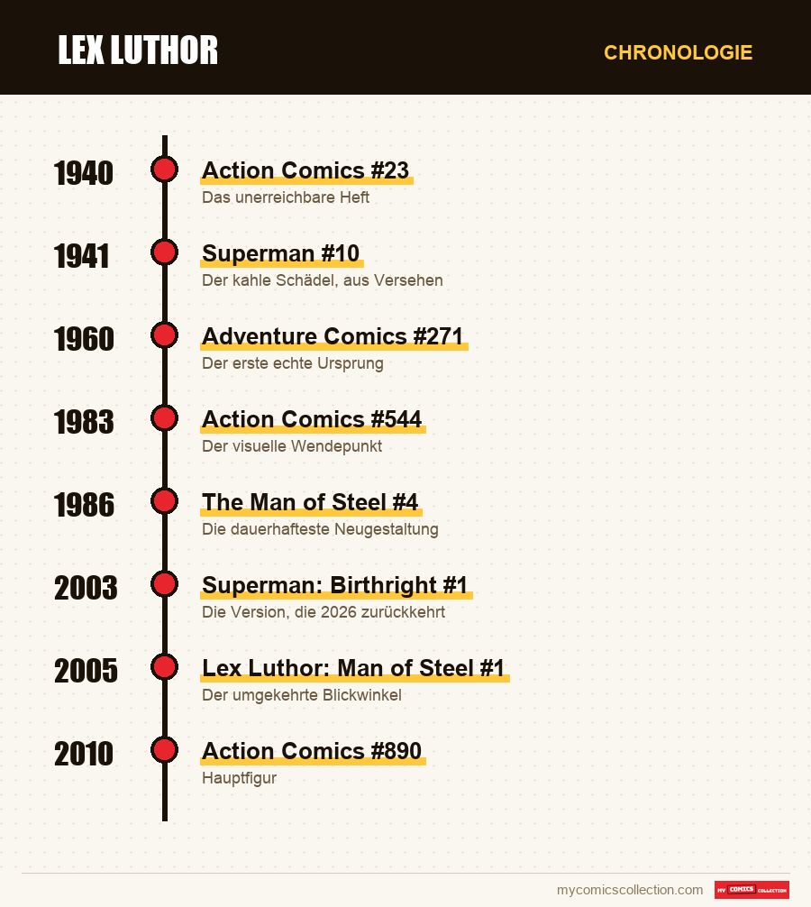 Chronologie der Ausgaben und Serien von Lex Luthor