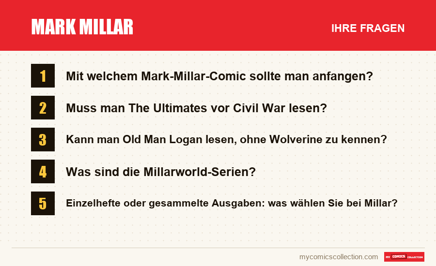 Mark Millar: die häufigen Fragen, die dieser Artikel beantwortet