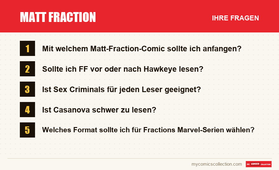 Matt Fraction: die häufigen Fragen, die dieser Artikel beantwortet