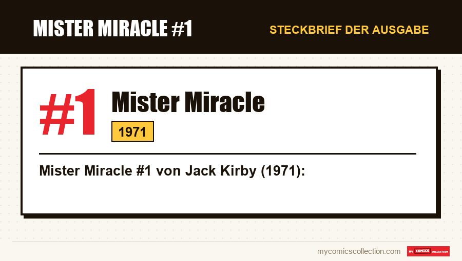 Steckbrief von Mister Miracle #1: Nummer, Jahr und warum es eine Schlüsselausgabe ist