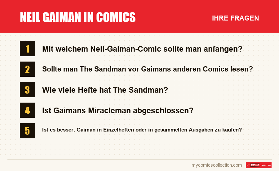 Neil Gaiman in Comics: die häufigen Fragen, die dieser Artikel beantwortet